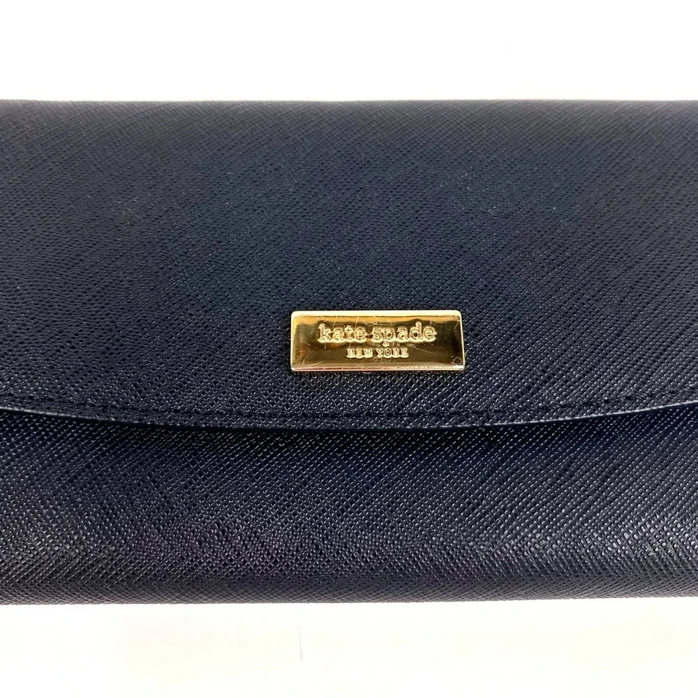 New Kate Spade New York Leather Black Wristlet Wallet Clutch Cellphone Holder
